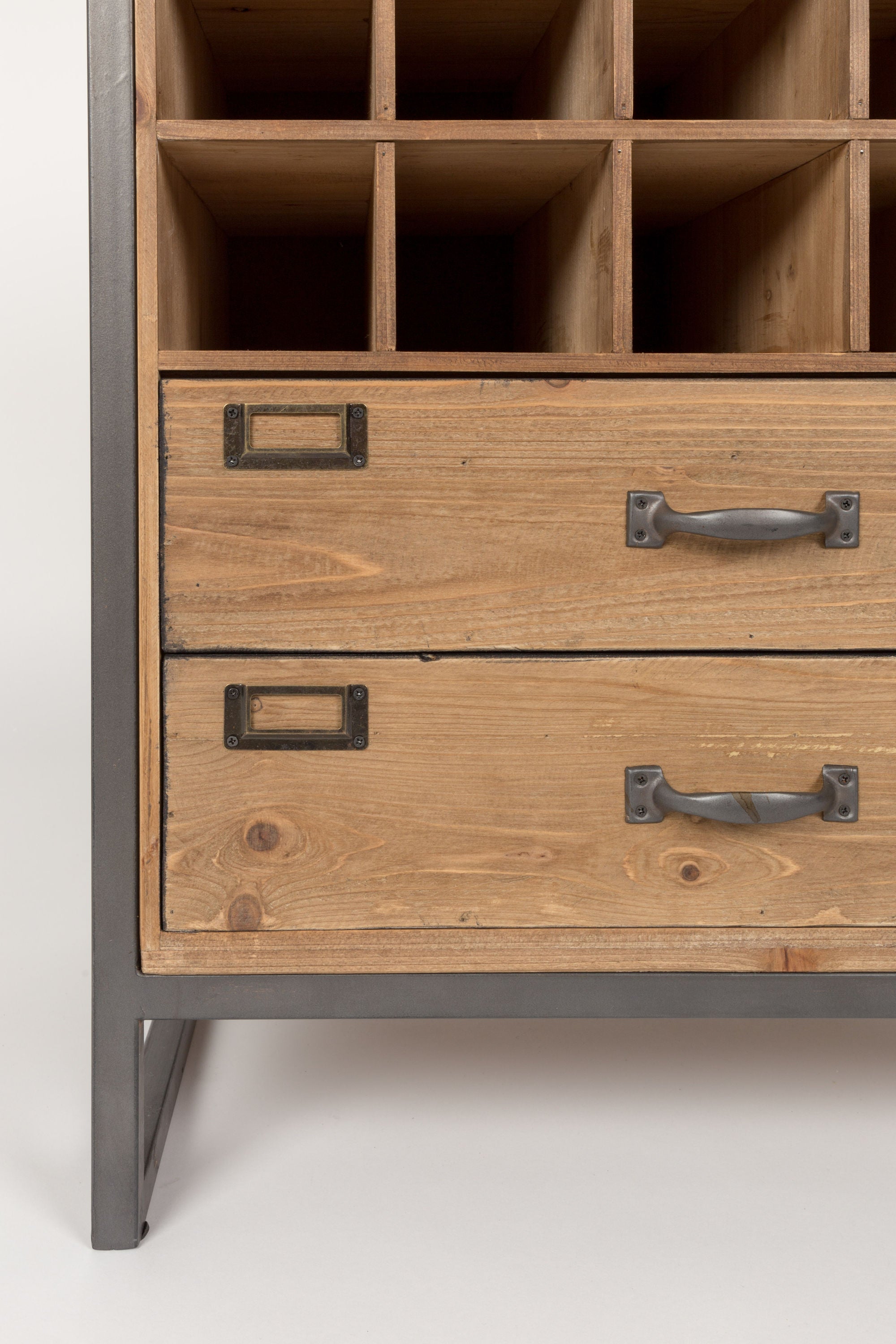 Edgar Natural Fir Wood Drinks Open Drinks Cabinet